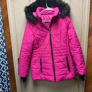 Michael Kors Pink Jacket with Faux Fur Hood